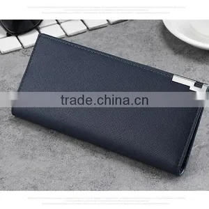 Wholesale New Men's Long Slim Wallet Card Wallet Multi Cross Pattern Wallet Purse thumbnail-5