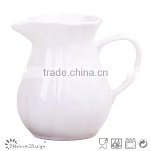 Delicate Creamy White Emboss Crockery Stoneware Houseware Dots Pattern Pitcher thumbnail-2
