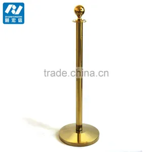 Crown Top Titanium Plated Queue Rope Pole Barrier thumbnail-1