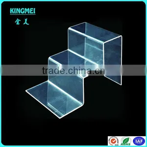 Wholesale Custom High Quality Retail Store 2 Tier Acrylic Stair Step Display,wallet Display,acrylic Wallet Display Hold thumbnail-1