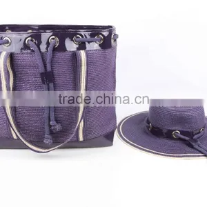 2015 New Style Summer Women Paper Straw Hat and Shoulder Bag Set thumbnail-2