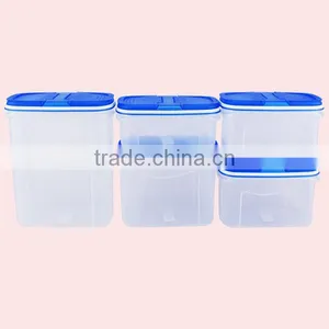 5pcs Rectangle Rice Sieve Lid Plastic PP Food Storage Container Set thumbnail-2