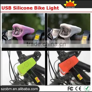 USB Rechargeable Front Headlamp Headlight Silicone Bike Light thumbnail-5