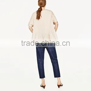 OEM Wholesale Custom Made Asymmetric Frilled Top Latest Design Girls Woman Top thumbnail-5
