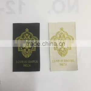 2017 Custom High Quality Gold Silver Metal Thread Garments Woven Labels thumbnail-3