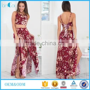 Latest Formal Skirt and Blouse Patterns for Ladies 2017 Summer Beach Fashion Two Piece Sets thumbnail-1