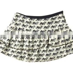 Pleates Short Ruffle Print Elegent High Quality Garment Factory Corset Tutu Skirt thumbnail-4