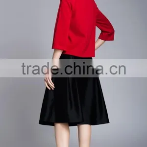 Spring-Summer Season Ladies Three-Quarter Length Sleeve Boat Neck Casual Shirt thumbnail-2