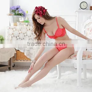 Pure White Latest Hot Sale Cute Gitls Sex Bra and Panty Set thumbnail-4