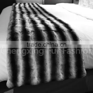 CX-D-128B New Arrival Rex Rabbit Fur Carpet/Fur Blanket thumbnail-1