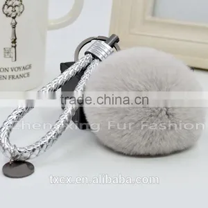 CX-R-24 Keychain Genuine Rex Rabbit Fur Mobile Phone Charm thumbnail-3