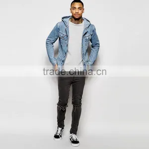 Fashion Denim Jacket With Hooded Anorak Jacket With Pocket Great Quality thumbnail-4