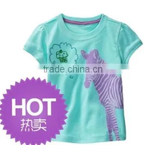 Hot Selling Girls Cartoon Tops Children's Zebra Printed Carton T-shirts thumbnail-1