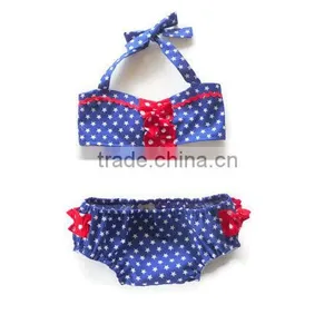 Children Swimwear Summer Beach Clothes Set Baby Girl Bikini Vintage Style Bikini Baby Pageant Wear thumbnail-1