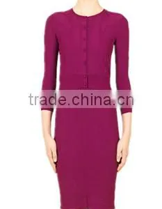 Fuchsia Strech Casual Trendy Ladies Twinset Dresses thumbnail-1