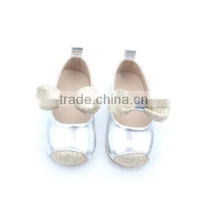 2017 New Style Sequin Leather Baby Infant Shoes With Bow thumbnail-1