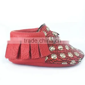 100% Genuine Cow Leather Barefoot Lovely Walking Wholesale Shoes Baby Moccasins for Girls and Boys thumbnail-2