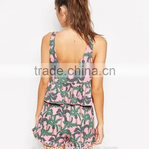 Relaxed Fit Scoop Neck All Over Printed Pajama Women Adult Pajama thumbnail-3