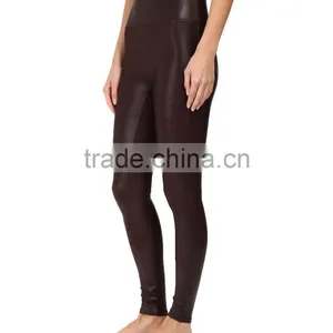 Wholesale Fashion 2017 Ladies Faux Leather Slim Fit Custom Yoga Leggings Sexy Leather Stretch Legging thumbnail-4