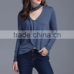 Top Sell Women Clothes 2017 Summer Front Short and Long Back Blouse thumbnail-6