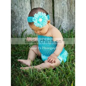 Baby Girls Blue Crochet Tube Top NB-12M thumbnail-1