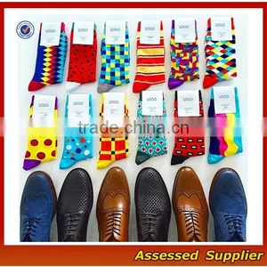 FXS141 Wholesale Custom Cotton Happy Business Mens Dress Socks thumbnail-1