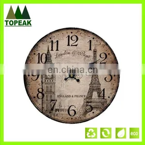 Promotional Cheap DIY Painting Wooden Wall Clock,Round Simple Design Antique Decorative Wall Clock thumbnail-3