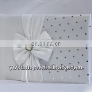 Bow-knot Designer With Wave Pointred Textile Wedding Guest Book Decorations thumbnail-1