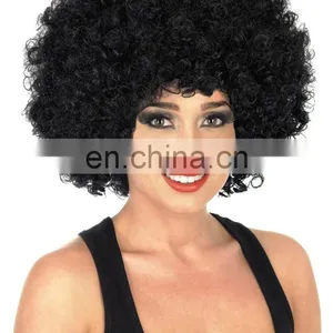 Cheap Price Black Afro Kinky Curly Short Cosplay Wigs for Women FW2137 thumbnail-1