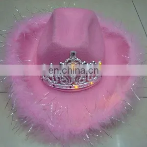 LED Christmas Pink Cowboy Hat P-H104 thumbnail-1