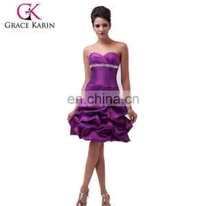 Grace Karin Girls Beautiful Sexy Off Shoulder Sweetheart Neckline Short Puffy Purple Cocktail Dresses CL3143 thumbnail-1