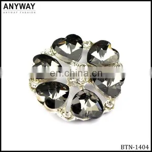 Shiny Clear Love Flower Shape Rhinestone Button for Garments Accessories for Decoration thumbnail-1