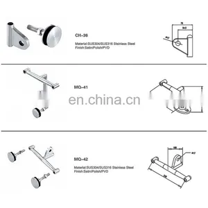 Wholesale Durable Glass Canopy Hardware Awning With Stainless Steel SUS304 316 Satin Polish PVD Finish thumbnail-4