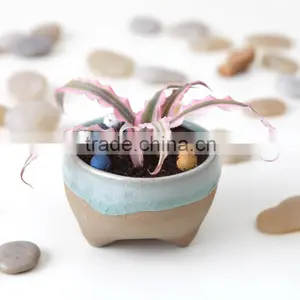 White Blue Orange Red Glazed Ceramic Flower Pots Planters thumbnail-2