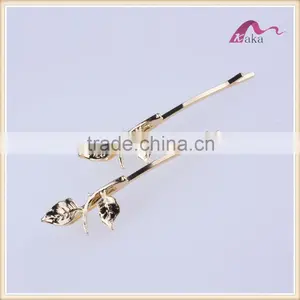 Fancy Hair Accessories Women Hair Clips Plate Gold Leaves Shape for Wedding thumbnail-3