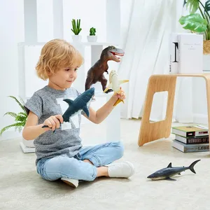 Kit of Ocean Animal Model Soft PVC Hand Painting JAWS Shark Animal Figure Toys Gift Set Decoration Model thumbnail-3