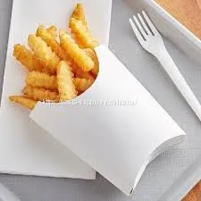 Disposable White Paper French Fry Scoop/Tray-5.5oz Medium White Paper Scoop Cup thumbnail-1
