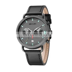 MEGIR 2159 Men's Quartz Watches Waterproof Business Mesh Band Chronograph Date Luxury Wristwatches thumbnail-1