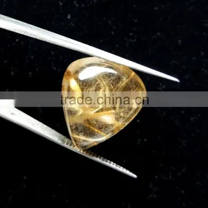 Natural Rutile Pear Cabochon Gemstone / Smooth Cabochon Stone / Rutile Quartz thumbnail-2