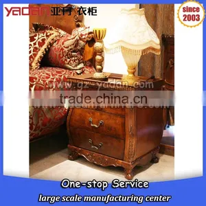 Ancestral 3 Drawers Bedside Cupboard Home Bedroom Table Night Handmade Carving thumbnail-4