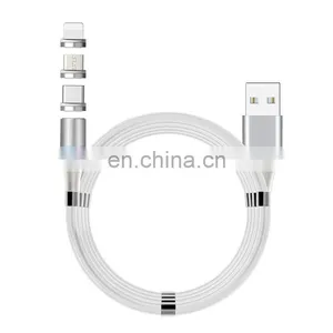 Wholesale 3 in 1 7pin Magnetic Cable Fast Charging Data Cable Mobile Phone Magnetic USB Data Cable for Iphon/type C/android thumbnail-1