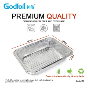 Rectanglar Aluminum Foil Container Wrinkle Wall Container thumbnail-1