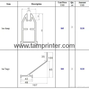 Squeegee Clamp Kit AL Extruded Profile Fabricated thumbnail-3