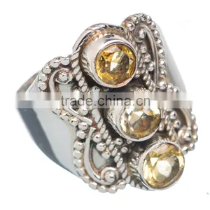 CITRINE RING ,925 Sterling Silver Jewelry Wholesale,WHOLESALE SILVER JEWELRY,SILVER EXPORTER,SILVER JEWELRY FROM INDIA thumbnail-1