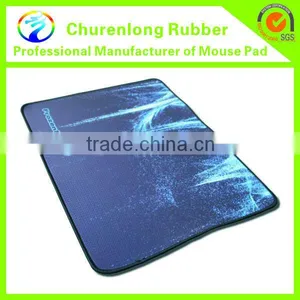 Waterproof Logo Printed Blue Black Microfiber Mousepad Natural Rubber Table Mat thumbnail-2