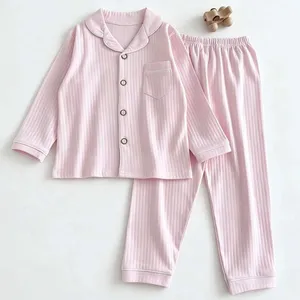 Kids Button‑Down Cotton Pajama Set thumbnail-4