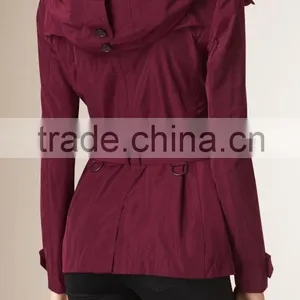 Women Winter Hooded Short Trench Coat thumbnail-4