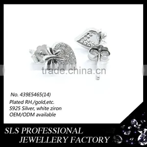 Accessories for Jewelry Wholesale China Earring Stud Design 925 Silver Jewelry Strawberry Shape Earring for Cute Daughter Gift thumbnail-5