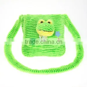 Cute Soft Plush Animal Satchel/New Design Cuddly Toy Frog Zipper Bag/Plush Animal Frog Bag thumbnail-1