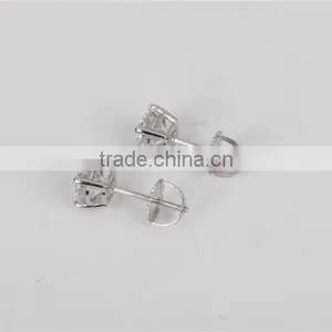 14KT Solid Gold Princess Cut AAAAA CZ Earrings Jewelry Manufacturers thumbnail-5